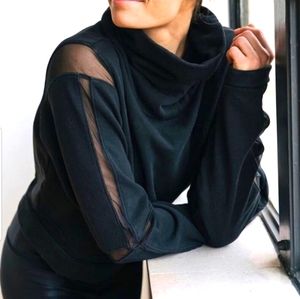 Ziya Active Black Mesh Cowl Neck Sweatshirt S